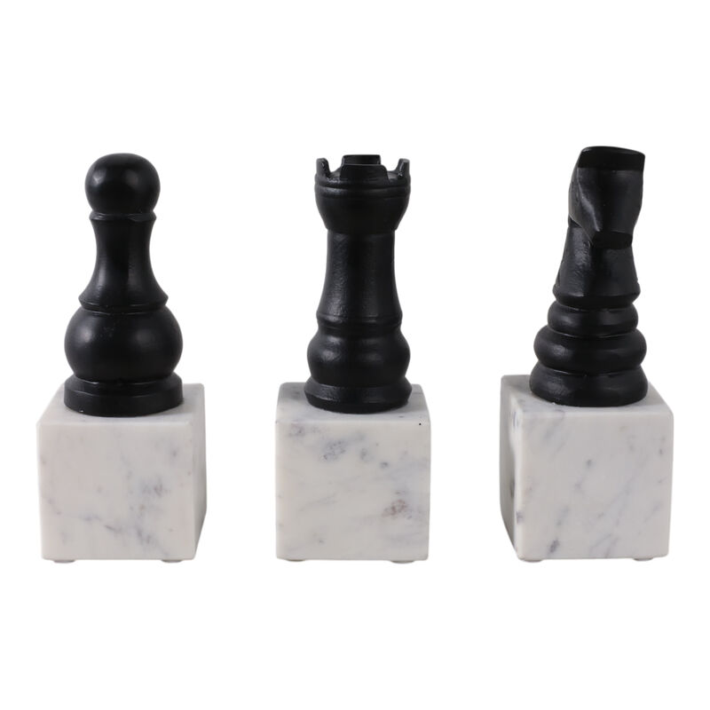 S/3 9" Chess Pieces On Marble image number 2