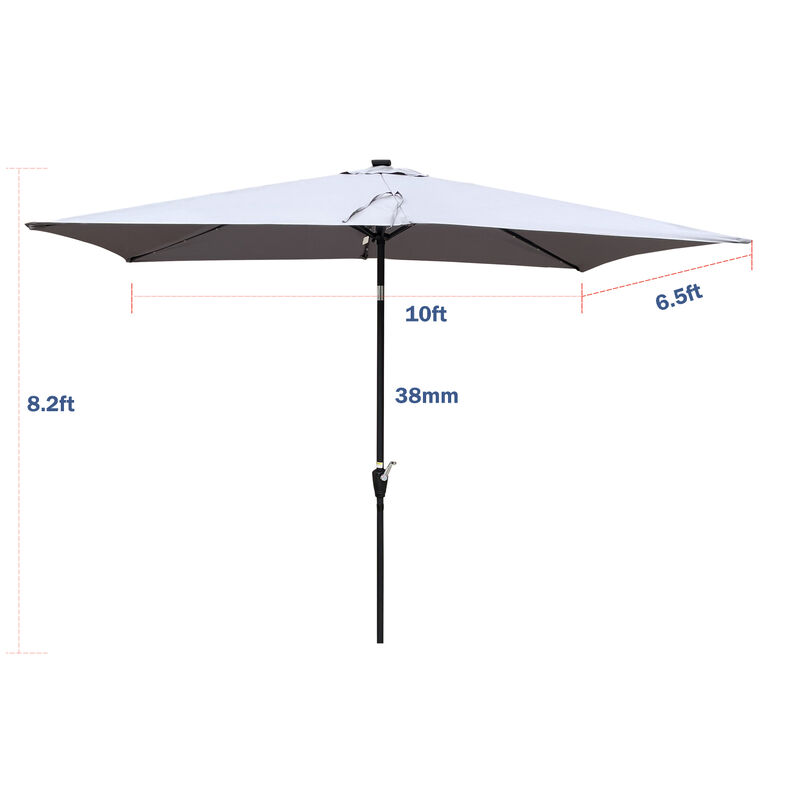 Streamdale 10ft Patio Solar LED Umbrella w/ Crank