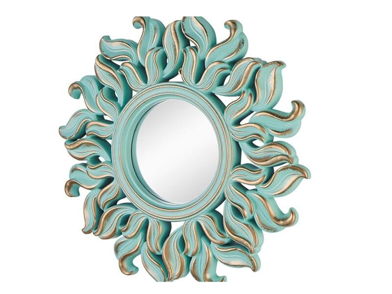 10"x10" Green Round Wall Mirror &ndash; Modern Accent for Bedroom & Entryway