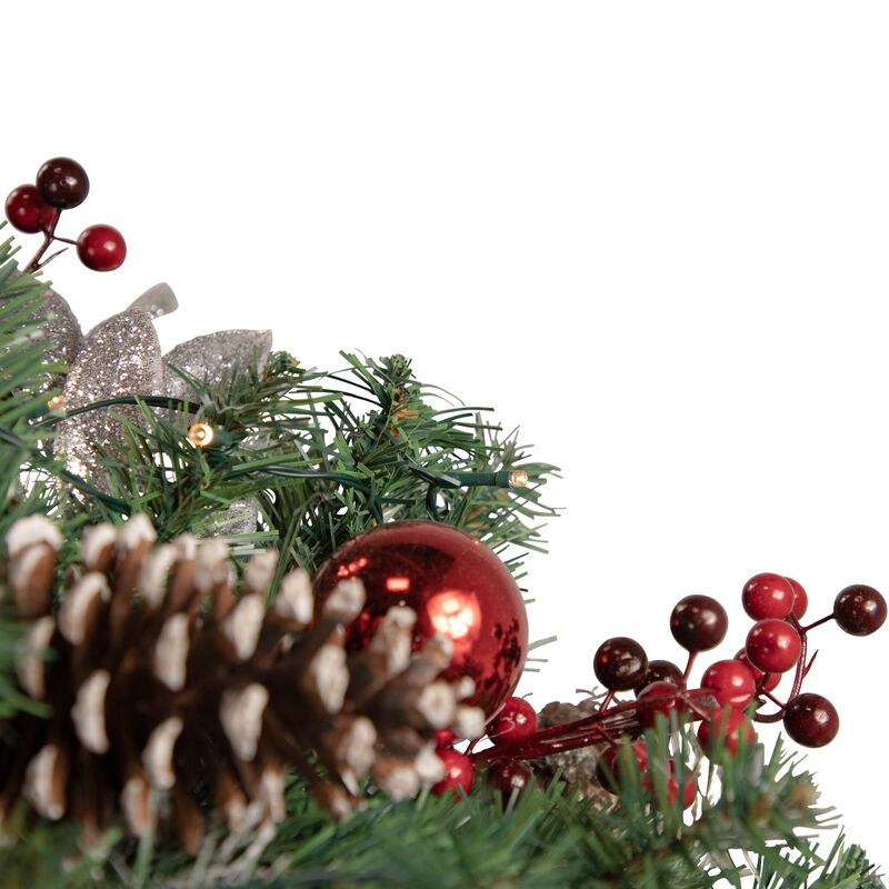 36" Pre-lit Decorated Artificial Pine Christmas Mailbox Swag image number 3
