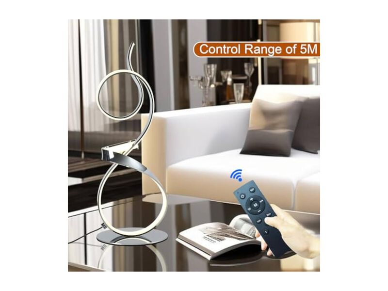 Remote Control Wireless 3 Color Modern Table Lamp For Living Room Bedroom Desk image number 3