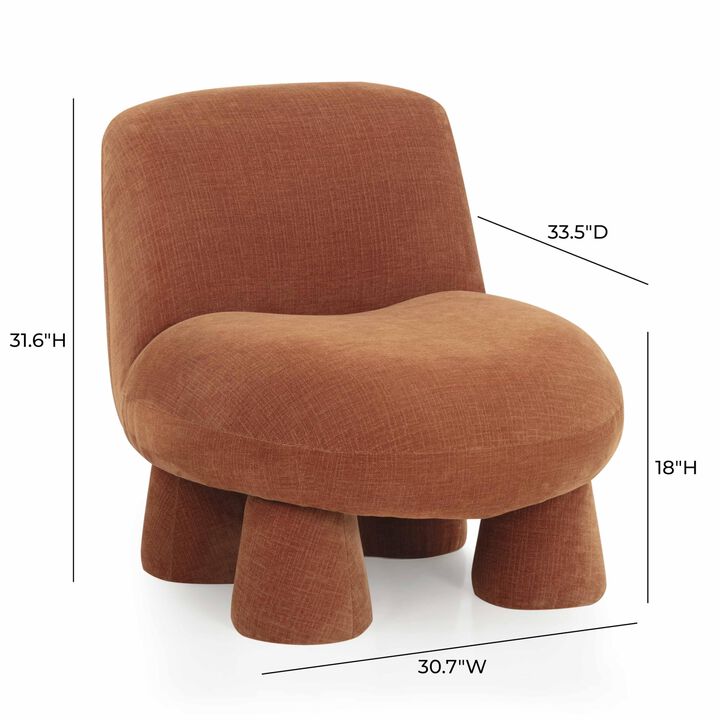 Tov Furniture Stomp Upcycled Chenille Accent Chair (Rust)