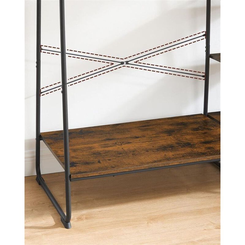 Clothing Rack with Shoe Shelf Versatile Entryway Organizer
