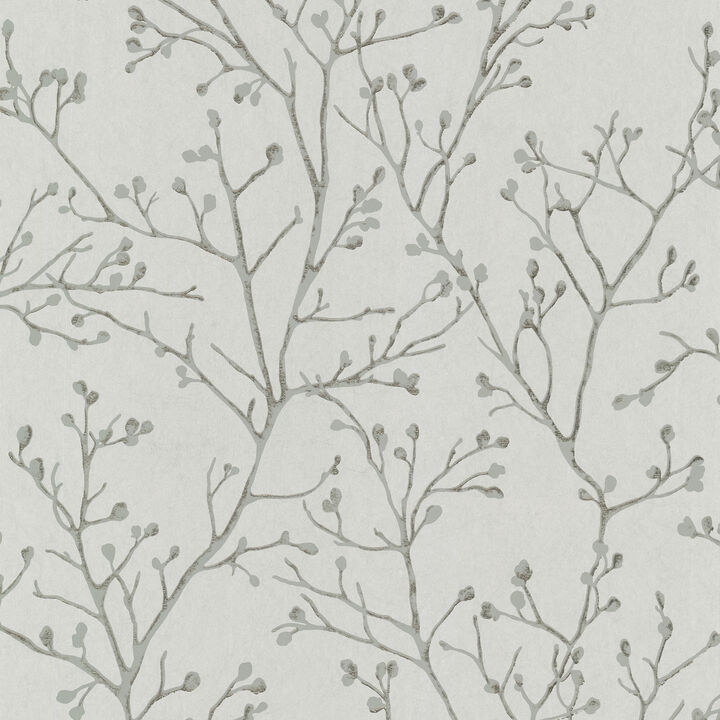 Koura Platinum Budding Branches Wallpaper (Set of 2)