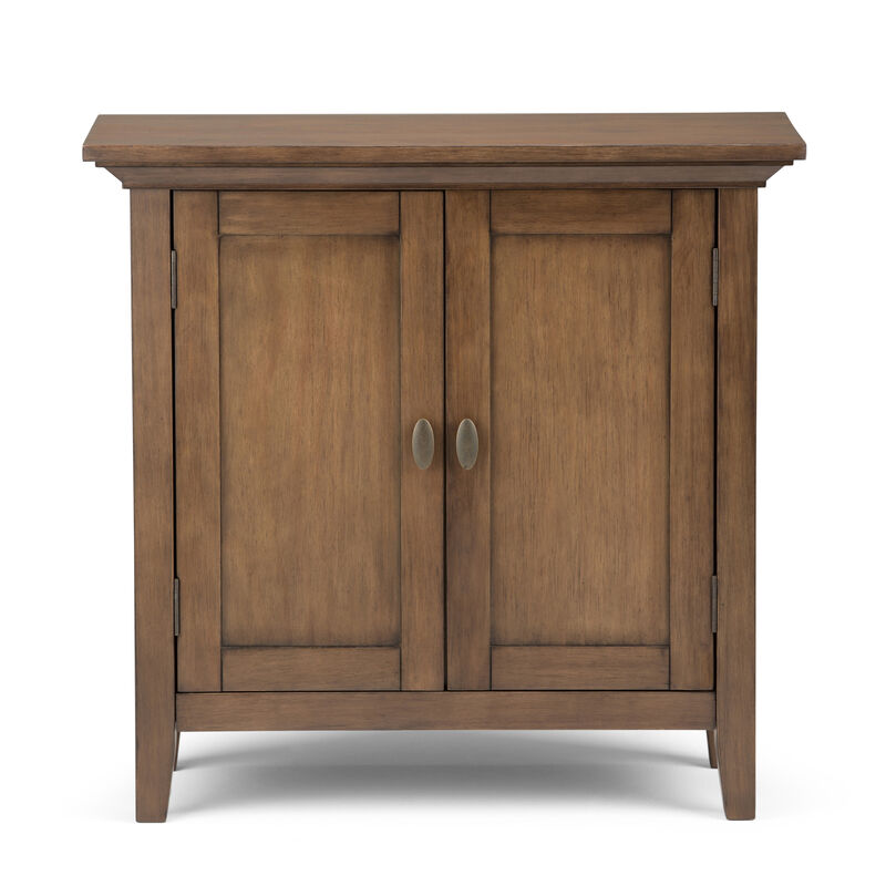 Redmond SOLID WOOD 32 inch Wide Transitional Low Storage Cabinet in Rustic Natural Aged Brown