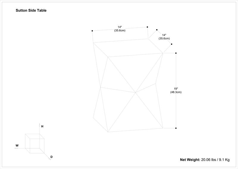Sutton 14 inch Wide Solid Mango Contemporary Side Table in Cerused Natural