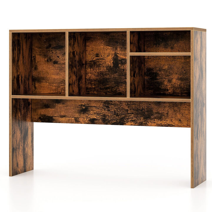 Desktop Bookcase with 4 Cubbies and Open Back, Ideal for Office or Study Desk