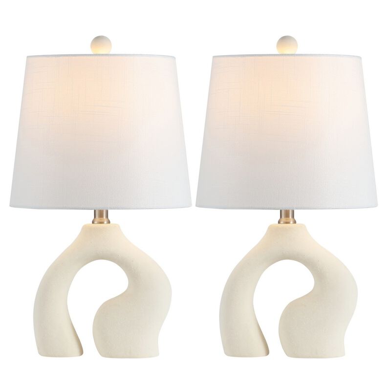 Tula 19" Scandinavian Minimalist Ceramic Arch LED Table Lamp