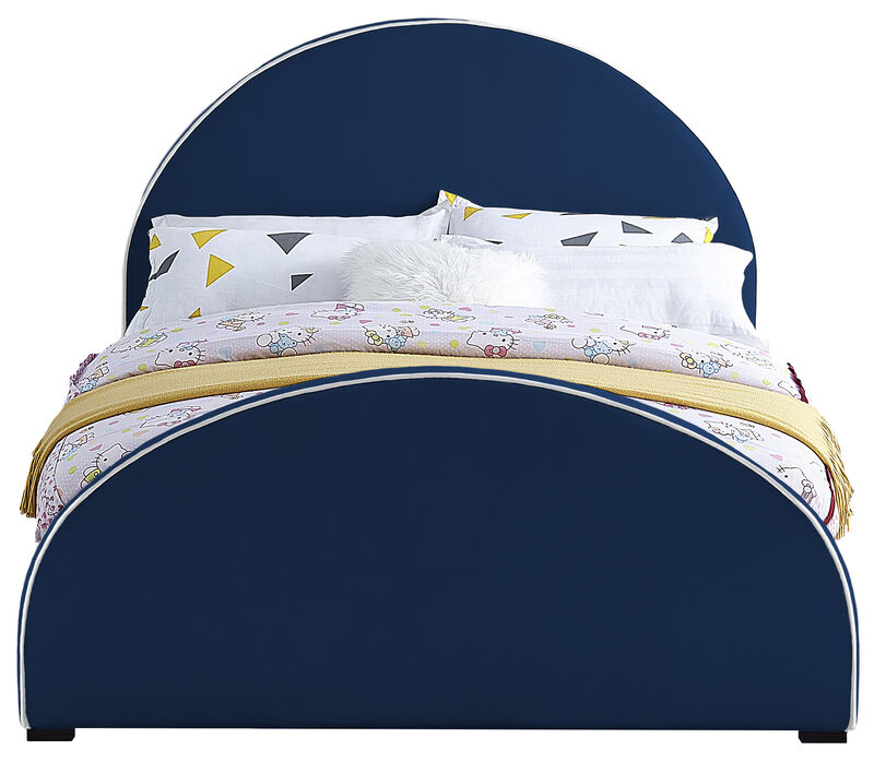 Meridian Furniture Brody Navy Velvet Queen Bed