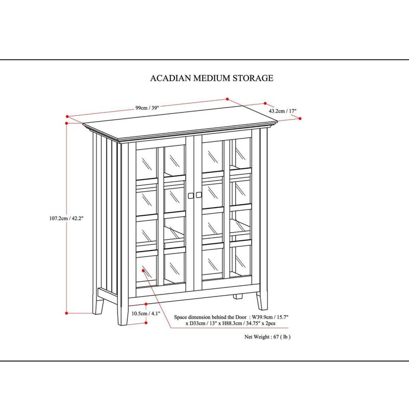 Blank Wide Solid Wood Transitional Storage Cabinet image number 6