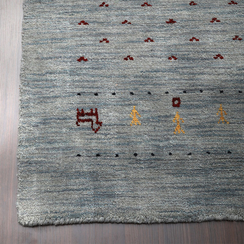RUGSOTIC CARPETS HAND KNOTTED LOOM WOOL ECO-FRIENDLY AREA RUGS  - Rectangle, Contemporary Modern Design, High Pile Handmade Anti Skid Rugs for Living Room (L00585) image number 4