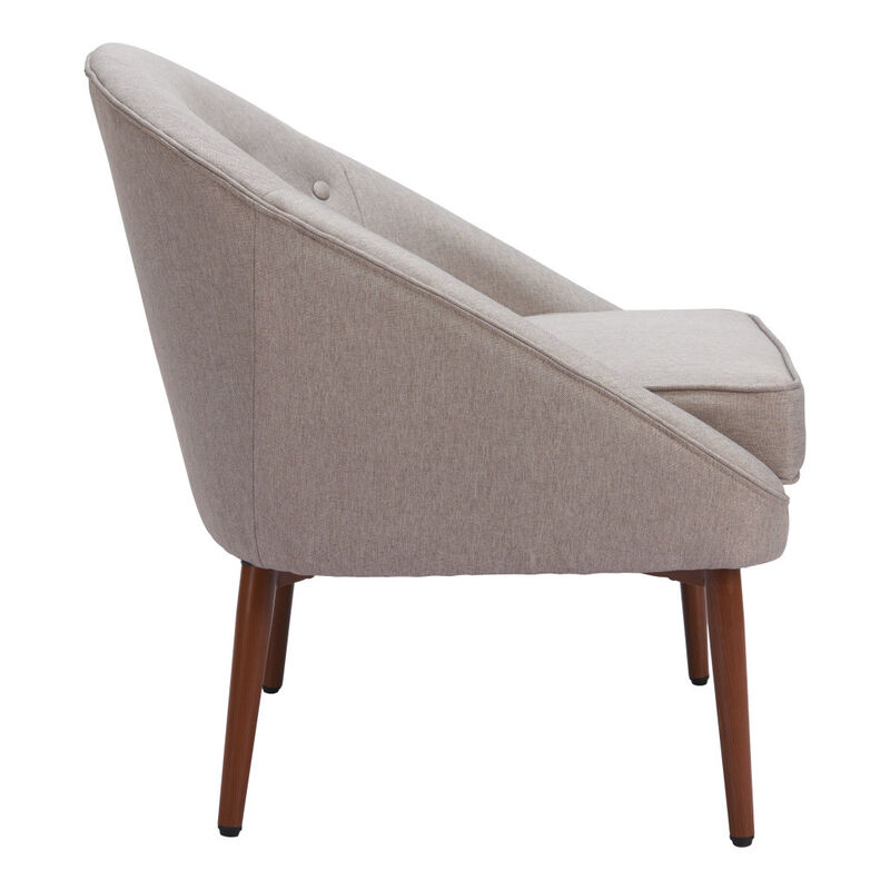 Fabric Tufted Barrel Chair for Living Room or Bedroom Seating