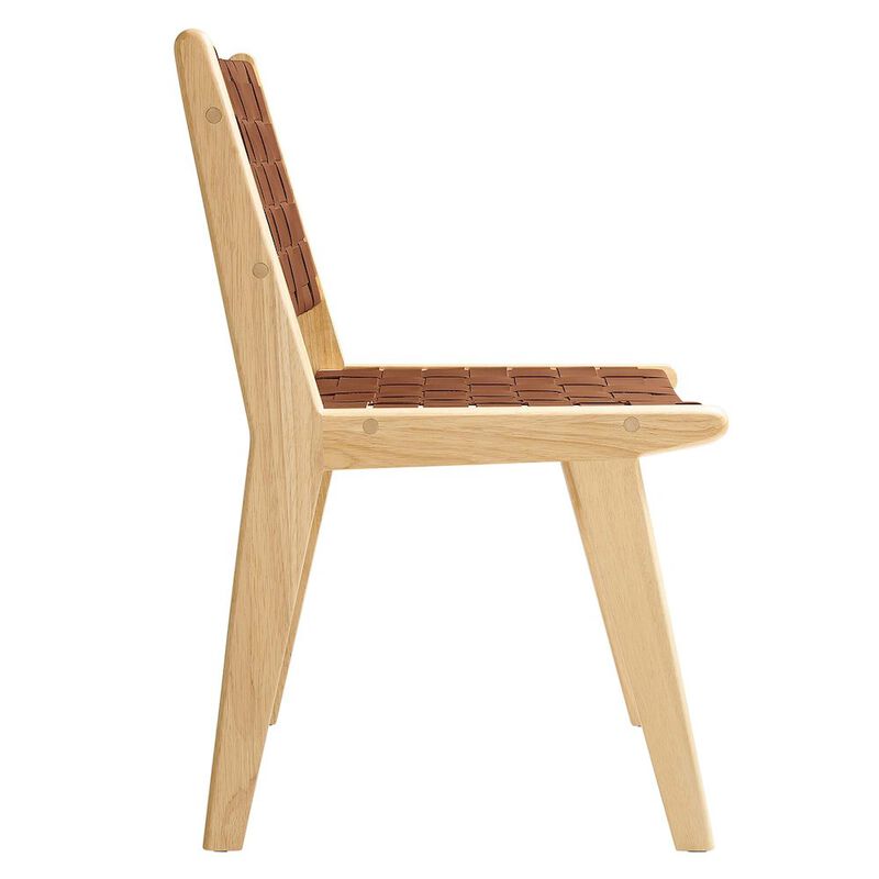 Saoirse Leather Wood Dining Side Chair Set of 2 image number 4