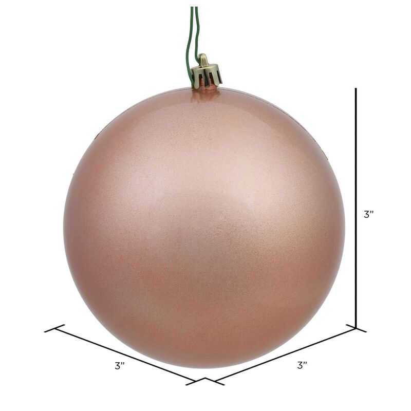 Vickerman 3" Rose Gold Candy Ball Ornament, 12 per Bag image number 1