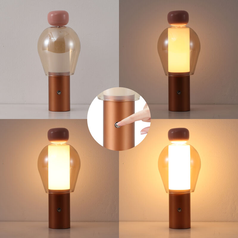 Evonne 10.75" Modern Glam Candle-Style Rechargeable/Cordless Dimmable Integrated LED Table Lamp with Touch Sensor