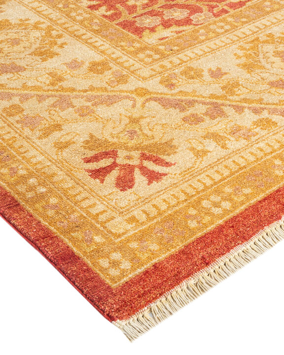 Eclectic, One-of-a-Kind Hand-Knotted Area Rug  - Orange, 9' 0" x 11' 9"
