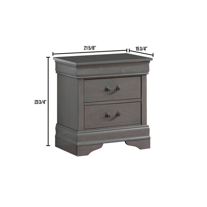 Streamdale Louis Philippe Nightstand: Solid Wood, Dovetail Construction