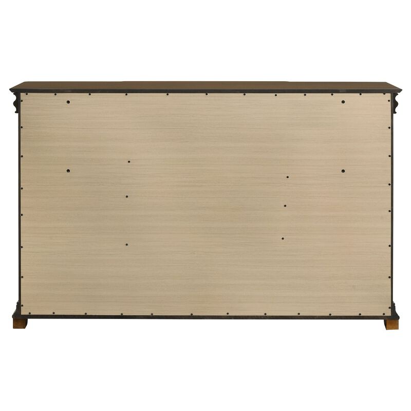 Gravis Wide Dresser Chest, 9 Drawers and 2 Hidden Drawers, Cherry Brown image number 4