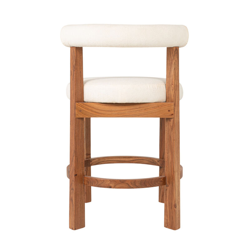 Acacia Wood & Boucle Counter Height Bar Chair image number 4