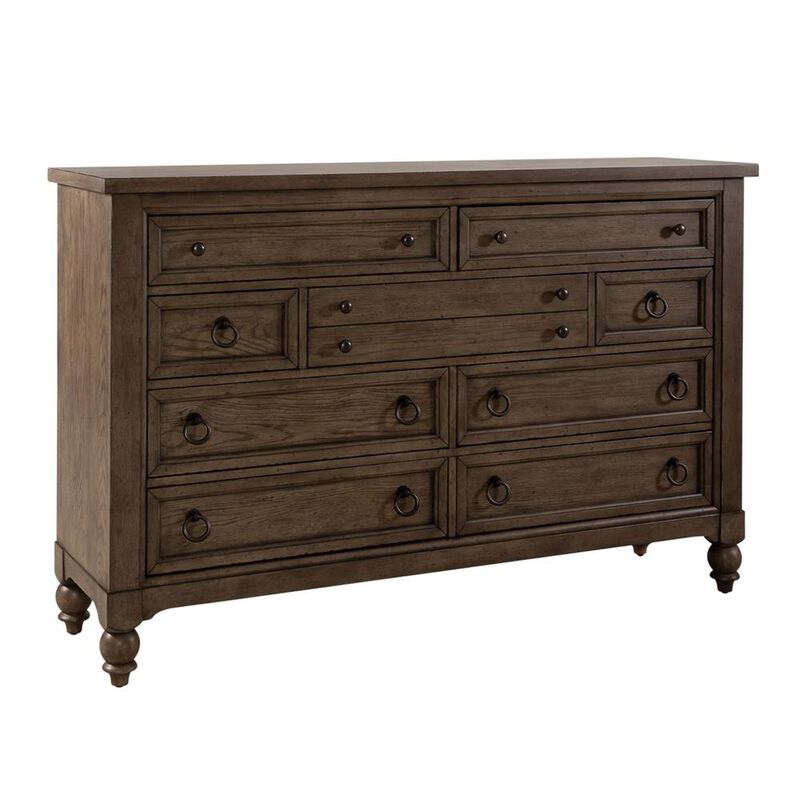 Liberty Furniture Americana Farmhouse Dresser & Mirror in Dusty Taupe image number 3