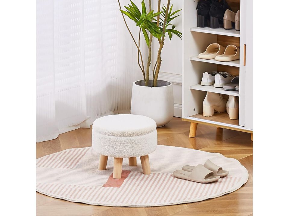 Wimarsbon Modern Round Footrest with Soft Padded Seat