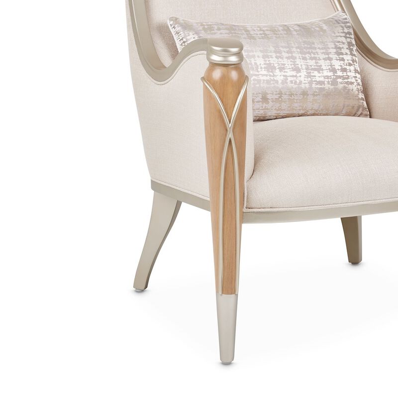 Michael Amini Villa Cherie Matching Chair - Pearl/Caramel