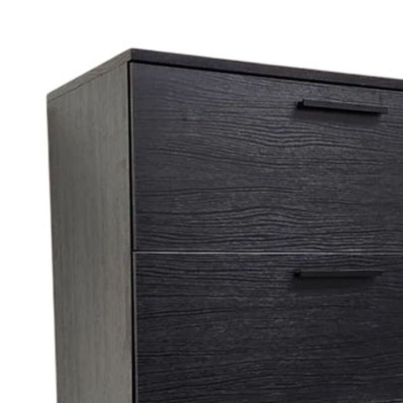 Levy Jumbo Tall Dresser Chest, 4 Drawers, Weathered Black Melamine
