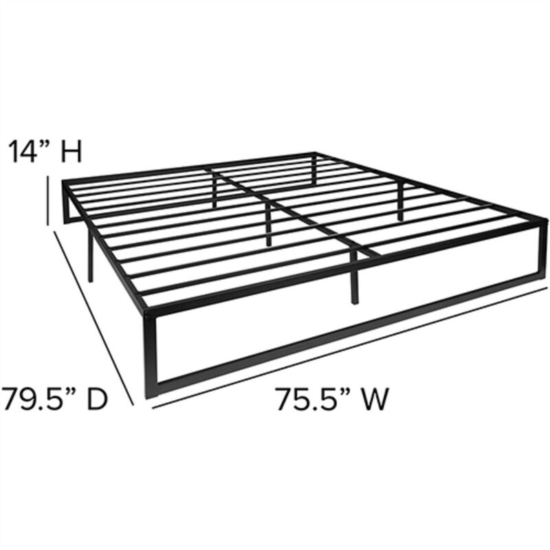 Metal Steel Slat Platform Bed Minimalist Frame with Sturdy Support System
