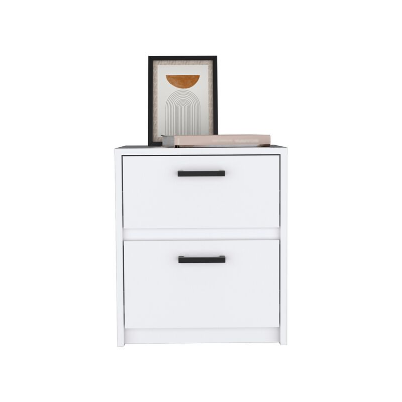 DEPOT E-SHOP Bethel 2 Drawers Nightstand with Handles