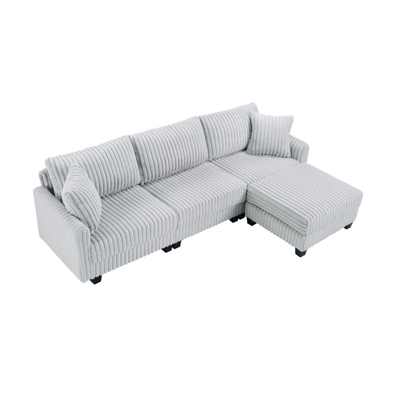 Dwedef L‑Shaped Corduroy Sectional Sofa image number 6