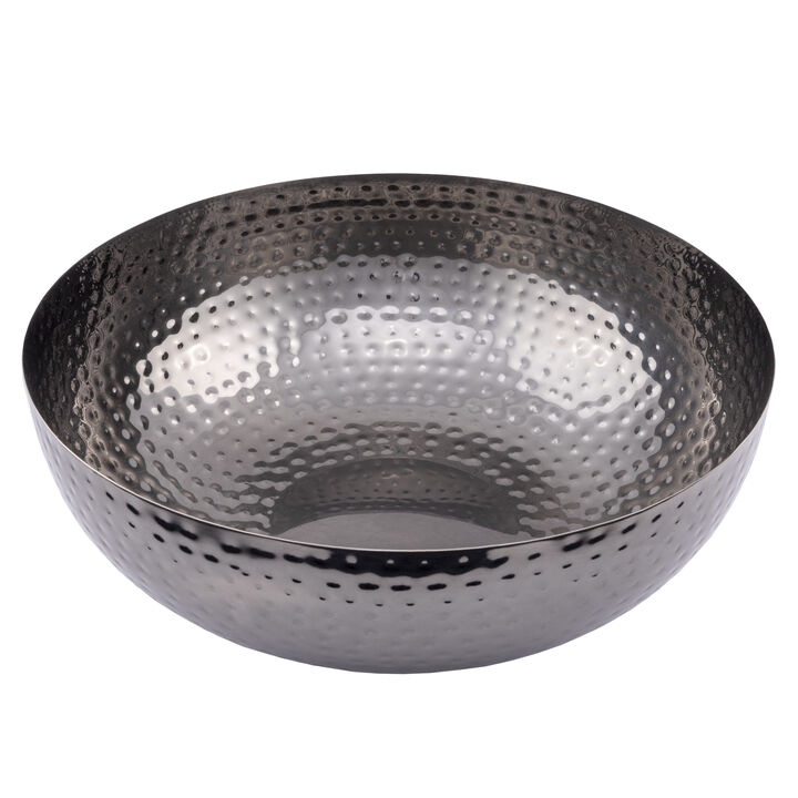 Round Hammered Metal Bowl, Copper Finish