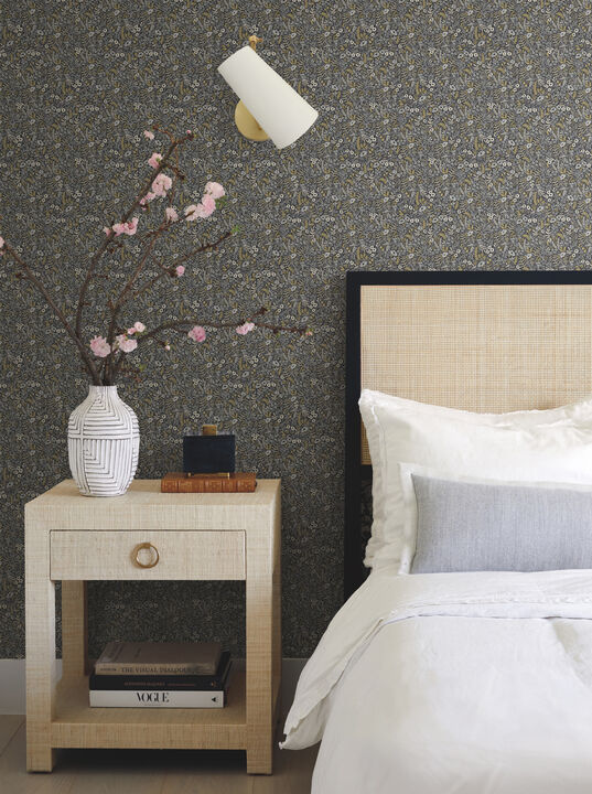 Tapestry Black & Beige Wallpaper