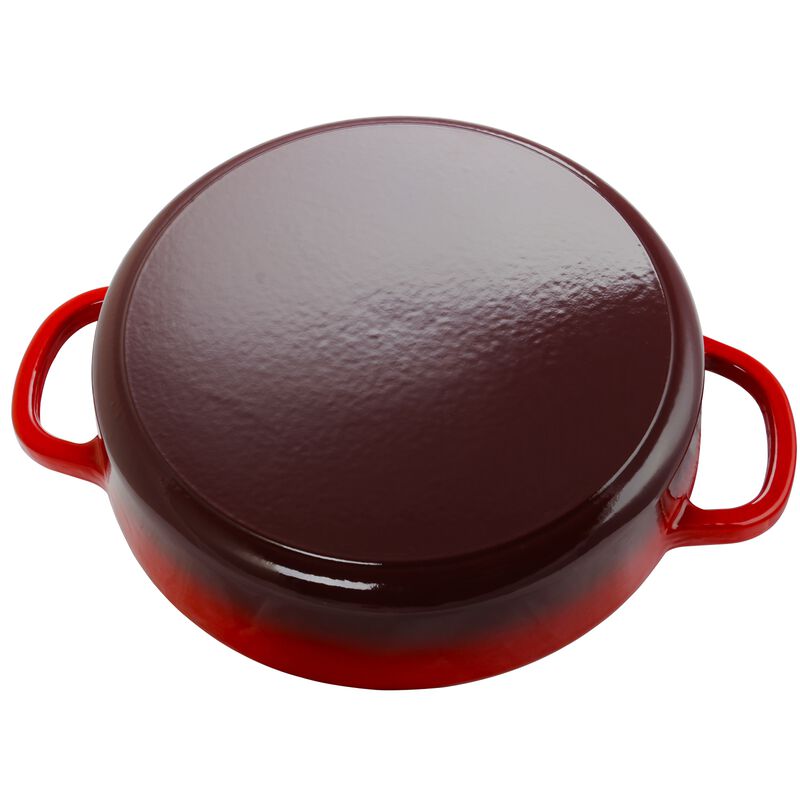 Crock Pot Artisan Enameled Cast Iron 5 Quart Round Braiser Pan with Self Basting Lid in Scarlet Red