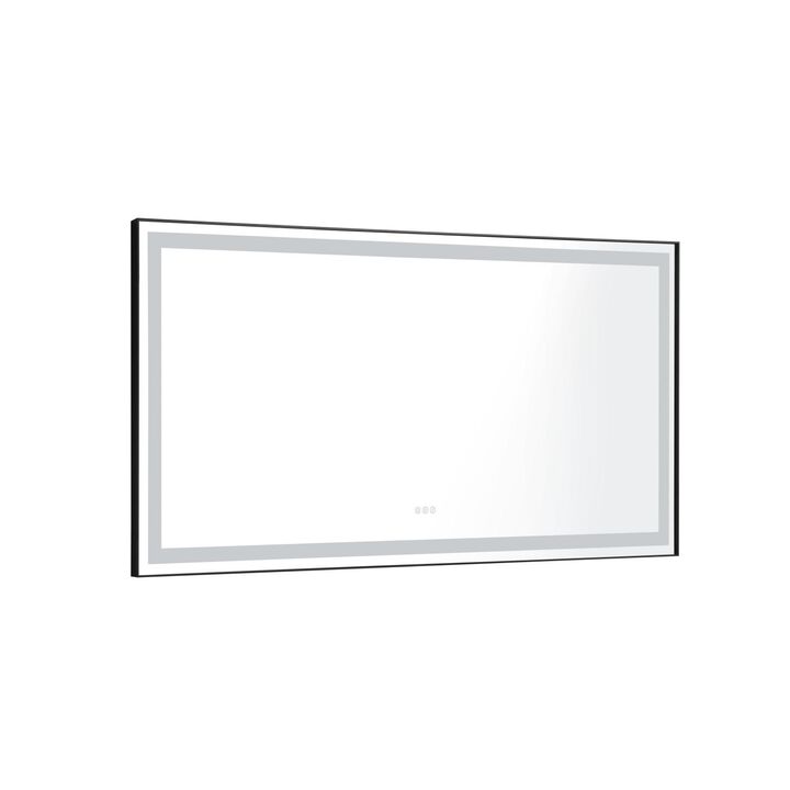 72 in. W x 36 in. H LED Single Bathroom Vanity Mirror in Polished Crystal Bathroom Vanity LED Mirror with 3 Color Lights Mirror for Bathroom Wall Smart Lighted Vanity Mirrors
