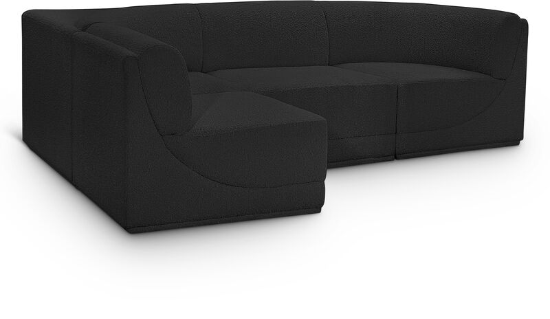 Meridian Furniture Ollie Black Boucle Fabric Modular Sectional image number 0