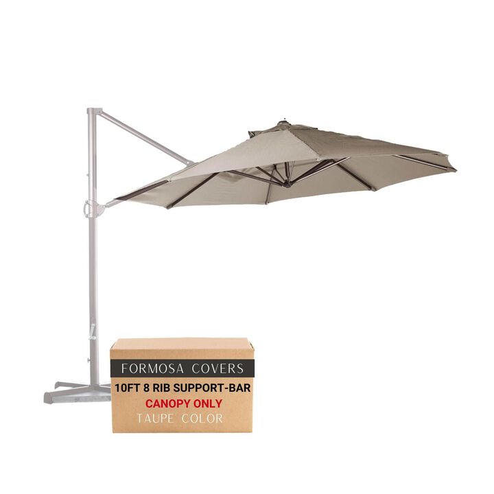 10ft Cantilever Supported Bar Umbrella 8 Rib Replacement Canopy