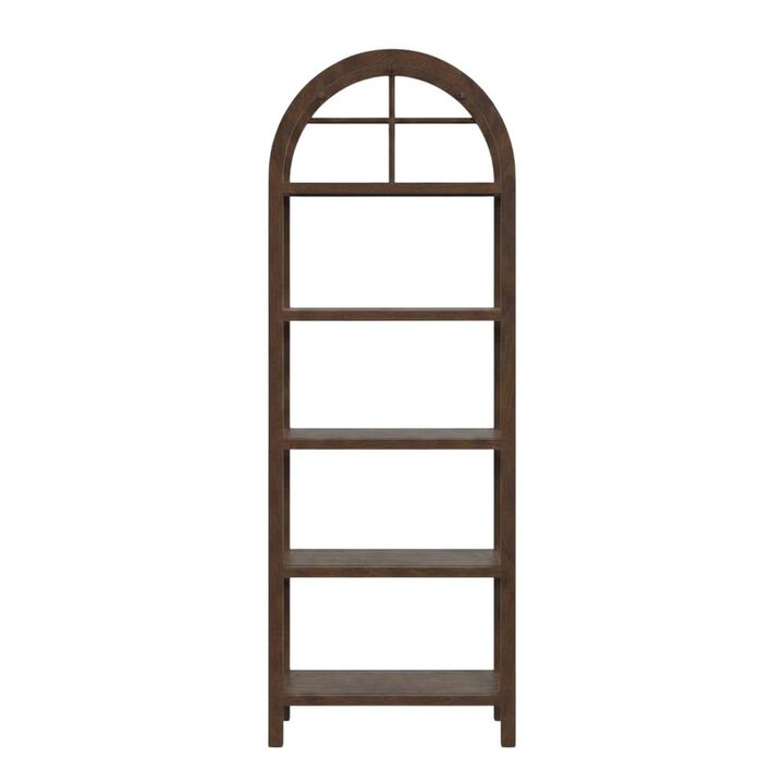 Butler Specialty Hanover Arched 5 Tier  Etagere Bookcase, Medium Brown