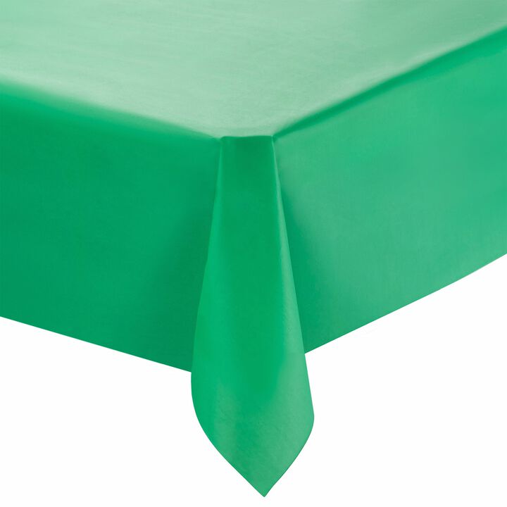 Hunter Green Rectangular Plastic Tablecloths (96 Tablecloths)