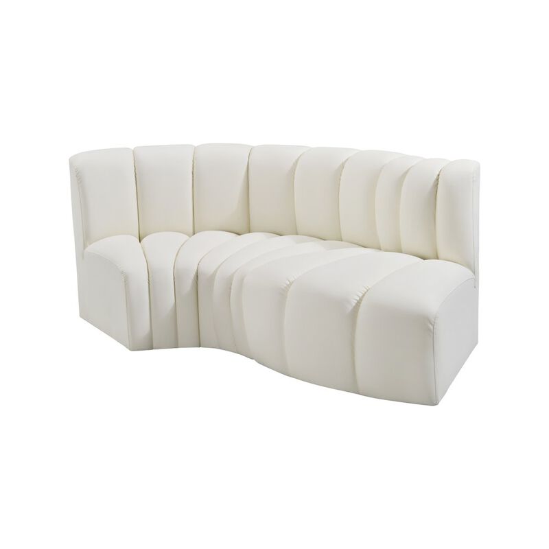 Meridian Furniture Arc Cream Vegan Leather Modular Sofa