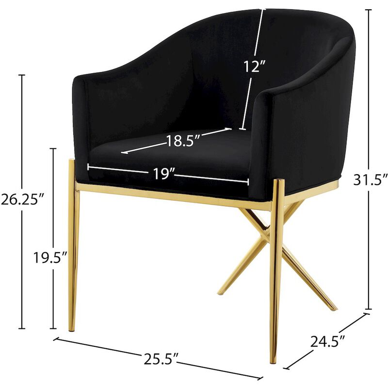 Meridian Furniture Xavier Black Velvet Dining Chair