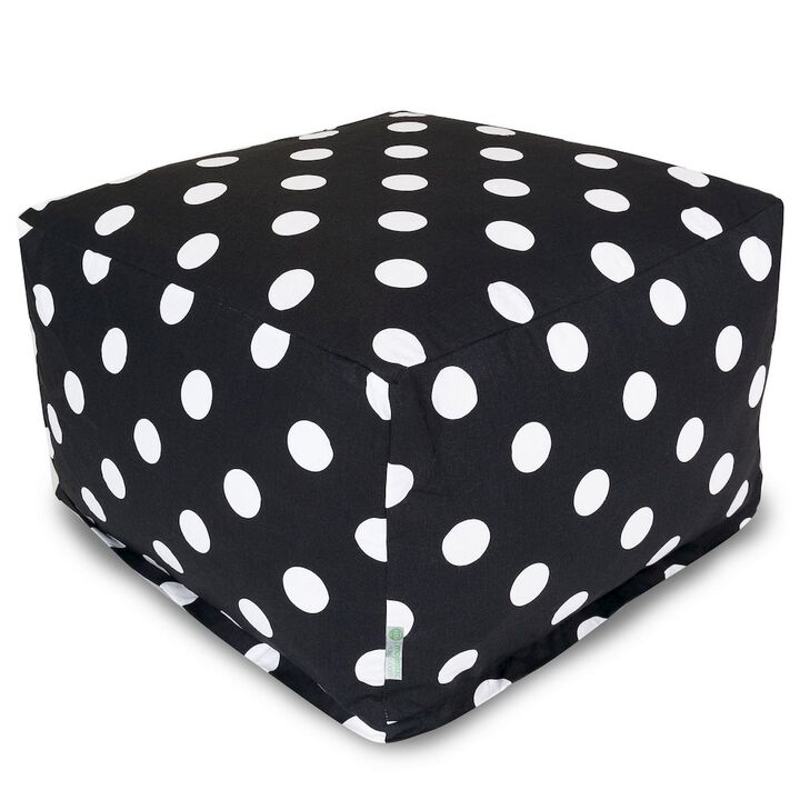 Majestic Home Goods Ottoman Pouf Polka Dot (Large) Black