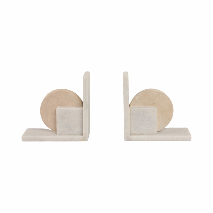 S/2 6" Geometric Bookends