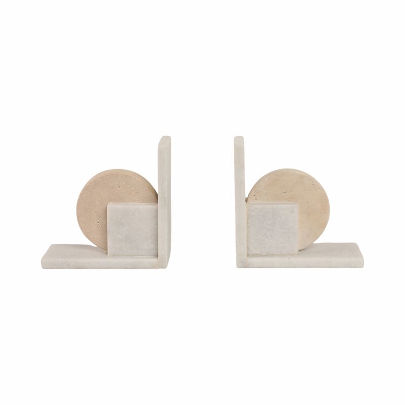S/2 6" Geometric Bookends image number 0