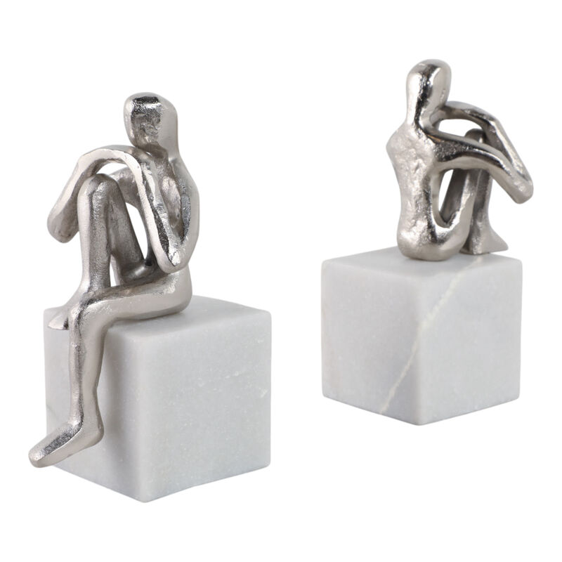 Metal/Marble S/2 Bookends image number 2