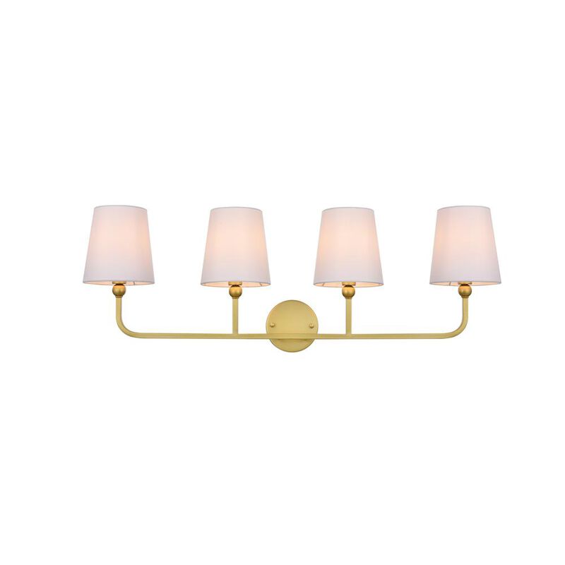 Living District Colson 4 light Brass and Clear Bath Sconce