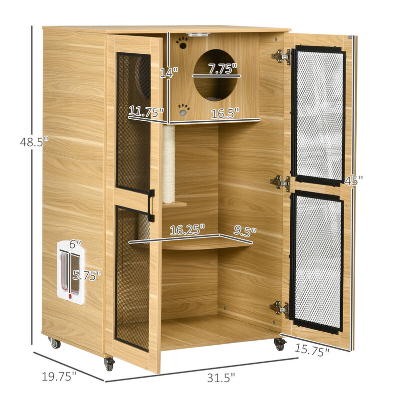 Cat Enclosure with Magnetic Front Closure and Convenient Side Door image number 1