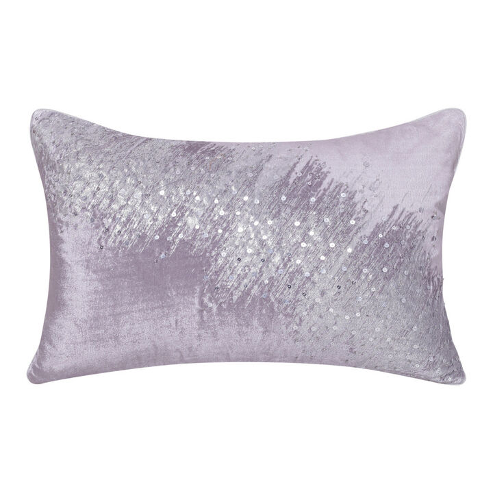 HomeRoots 16" X 24" Gray Abstract Polyester Zippered Pillow With Beads