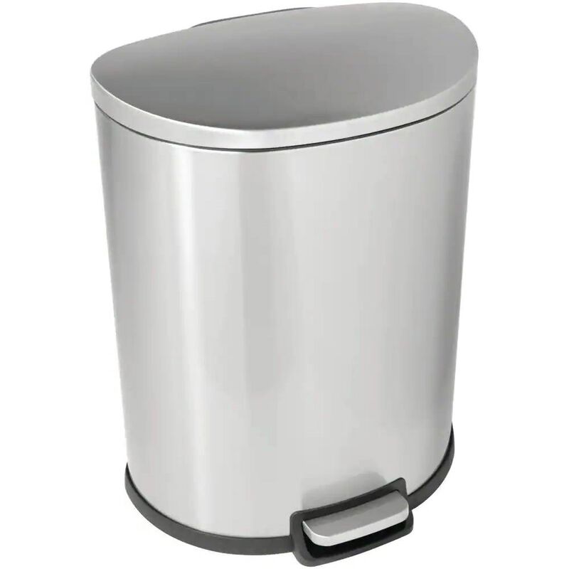 13-Gallon Step-on Stainless Steel Kitchen Trash Can with Removable Bucket Liner