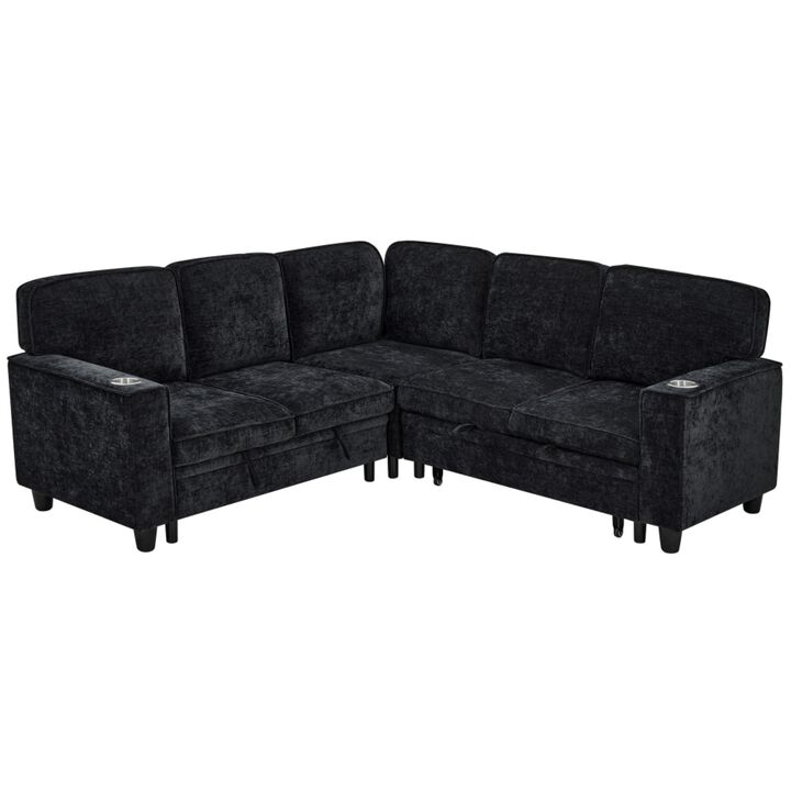 Timlod L-Shaped Pull-Out Sectional Sleeper Sofa