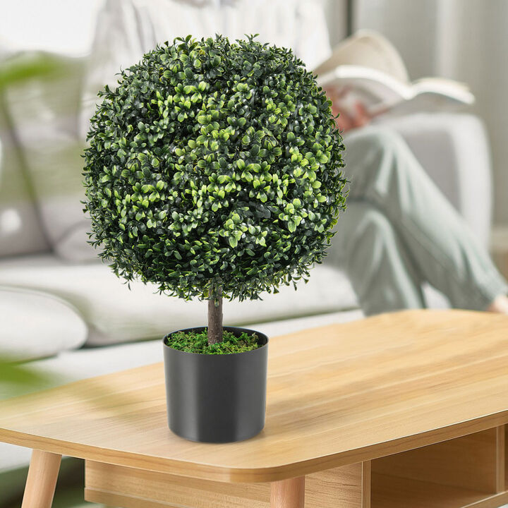 Artificial Ball Tree set of 2 with Natural Look and Water Resistance